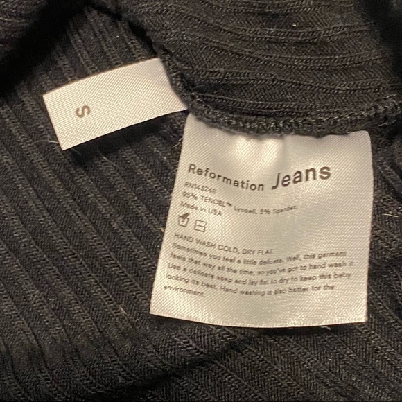 Reformation Bardot Knit Top, black, size Small - Picture 6 of 8